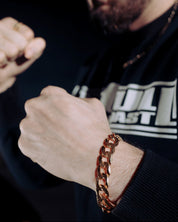 Pozłacana bransoletka pancerka srobro 925 - 14 mm