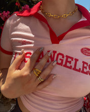 Grzechotnik pozłacany pierścionek wielorozmiarowy