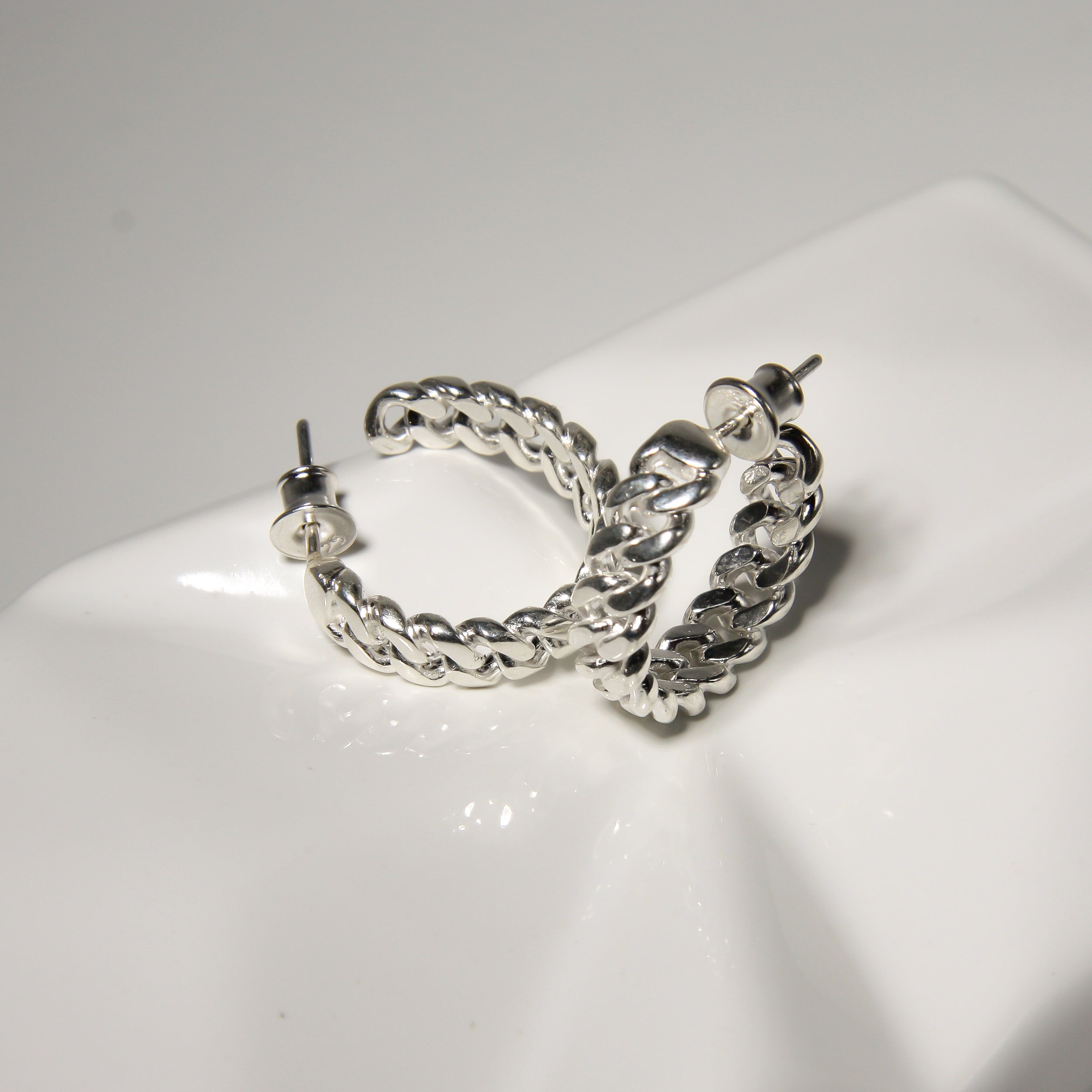 Srebrne Chains kolczyki