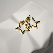 Pozłacane Gwiazdki kolczyki na sztyfcie