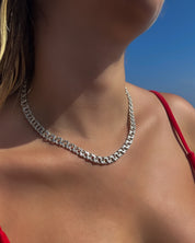 Masywny srebrny łańcuch Garibaldi - 45 cm - 7,6 mm