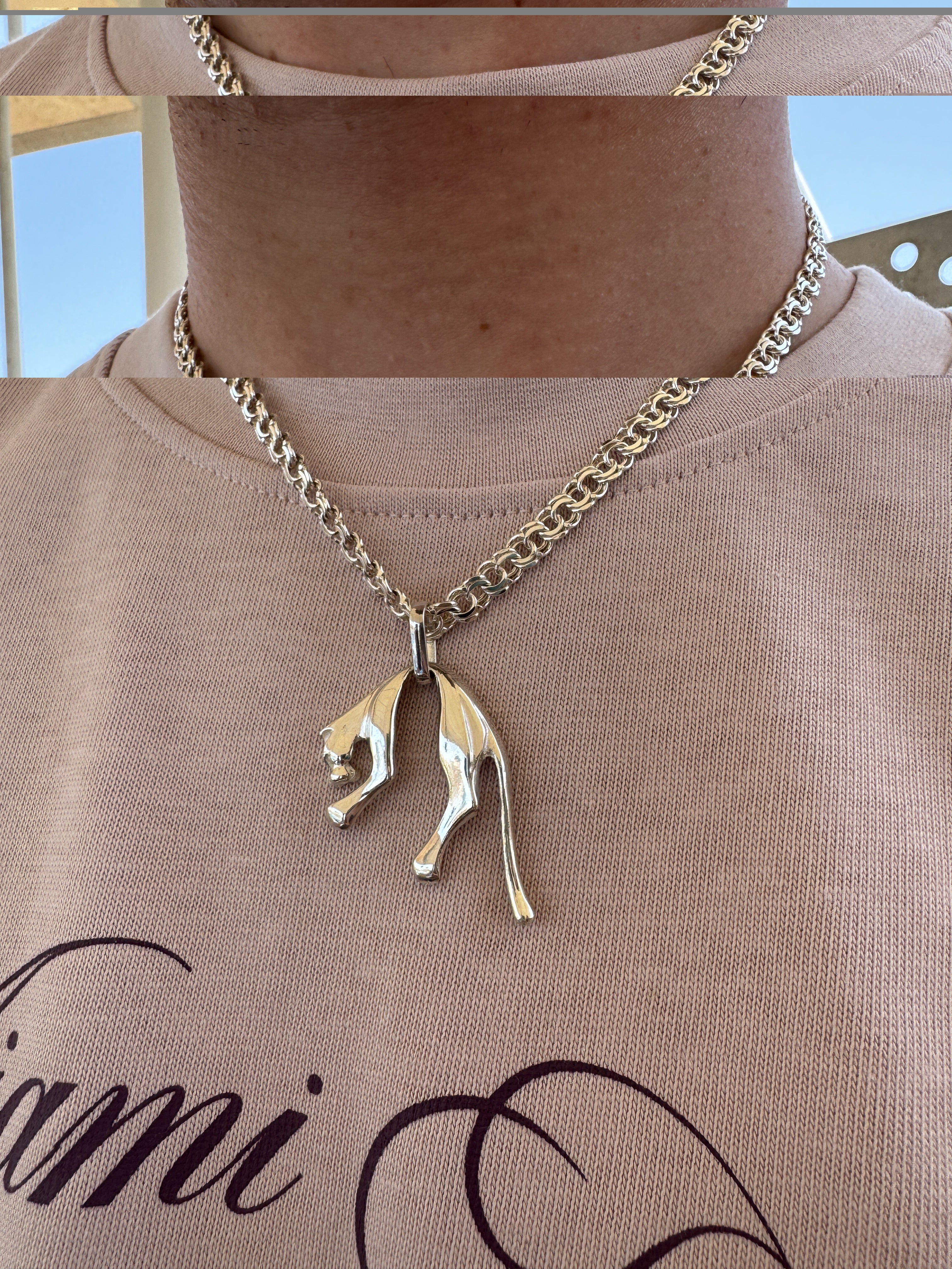 Dziki kot pantera srebrna zawieszka