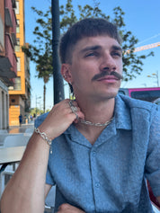 Srebrna nausznica podwójna serce