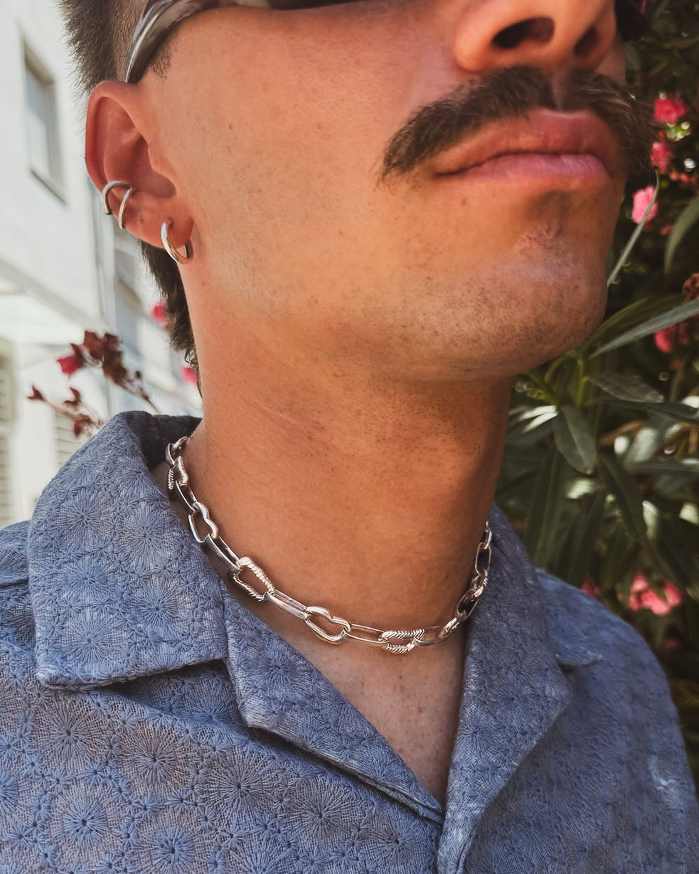 Nietypowy zestaw bransoletka i naszyjnik srebro 925