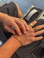 Nietypowa bransoletka pozłacana srebro 925