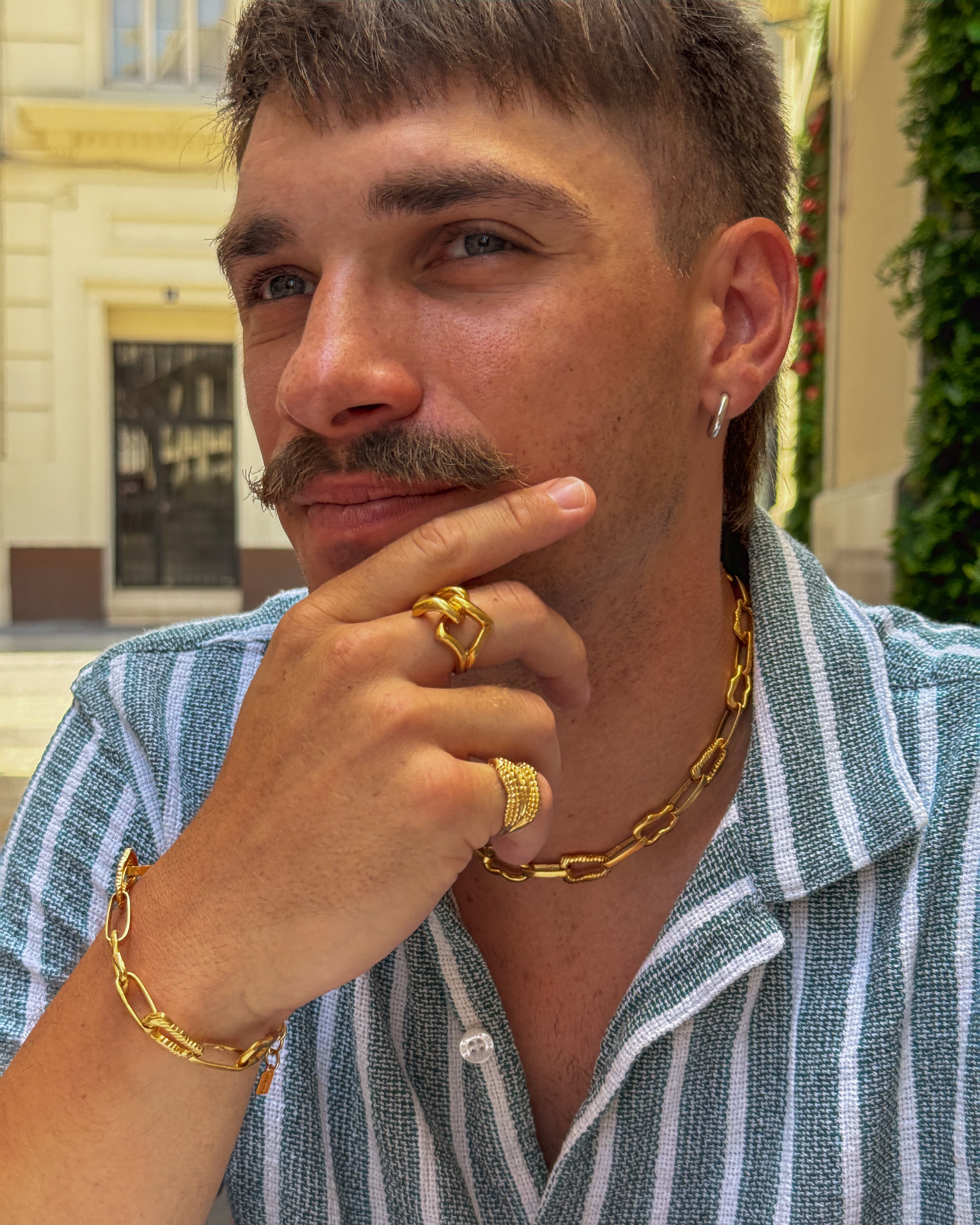 Nietypowa bransoletka pozłacana srebro 925