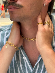 Nietypowa bransoletka pozłacana srebro 925