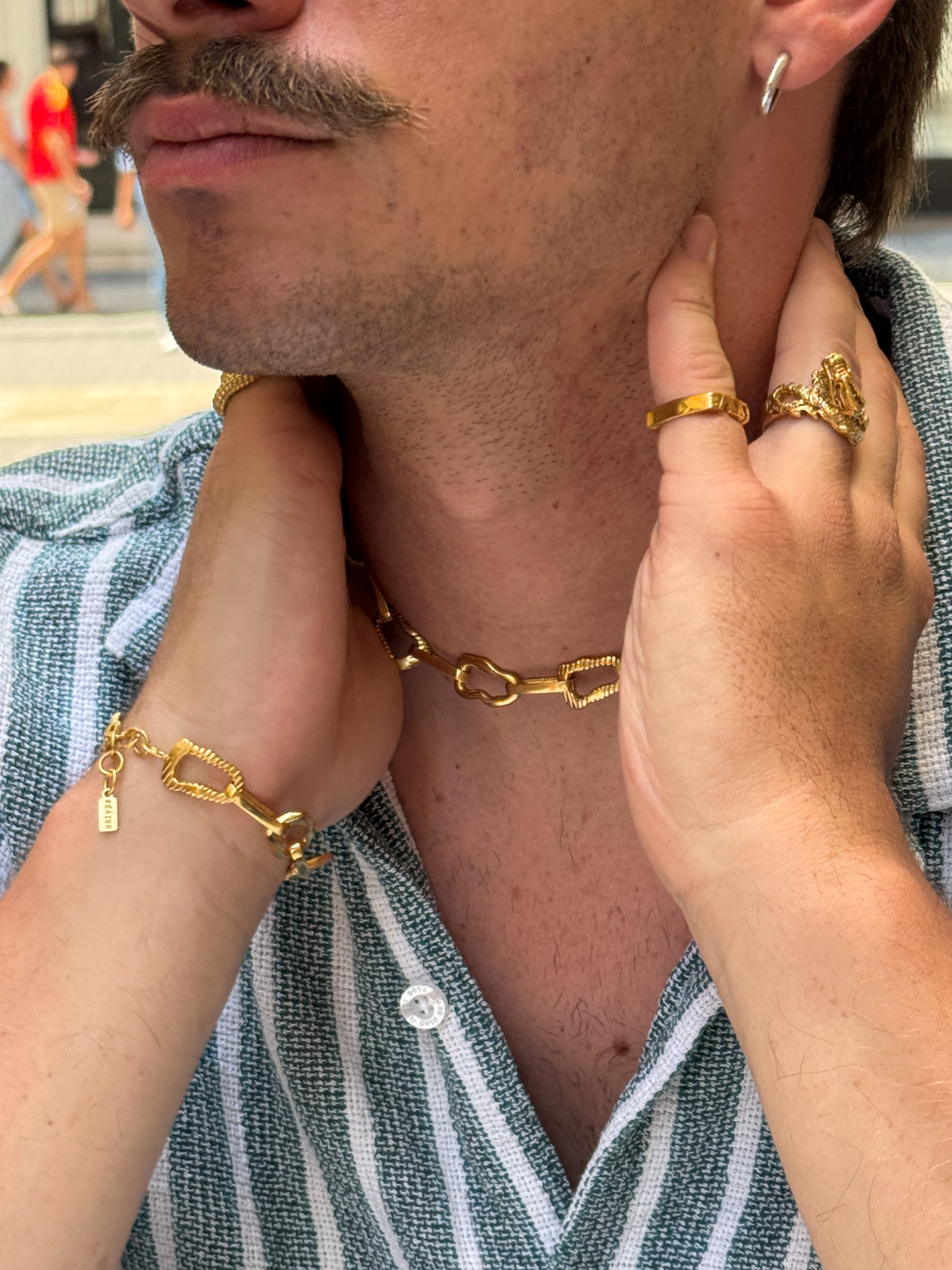 Nietypowa bransoletka pozłacana srebro 925