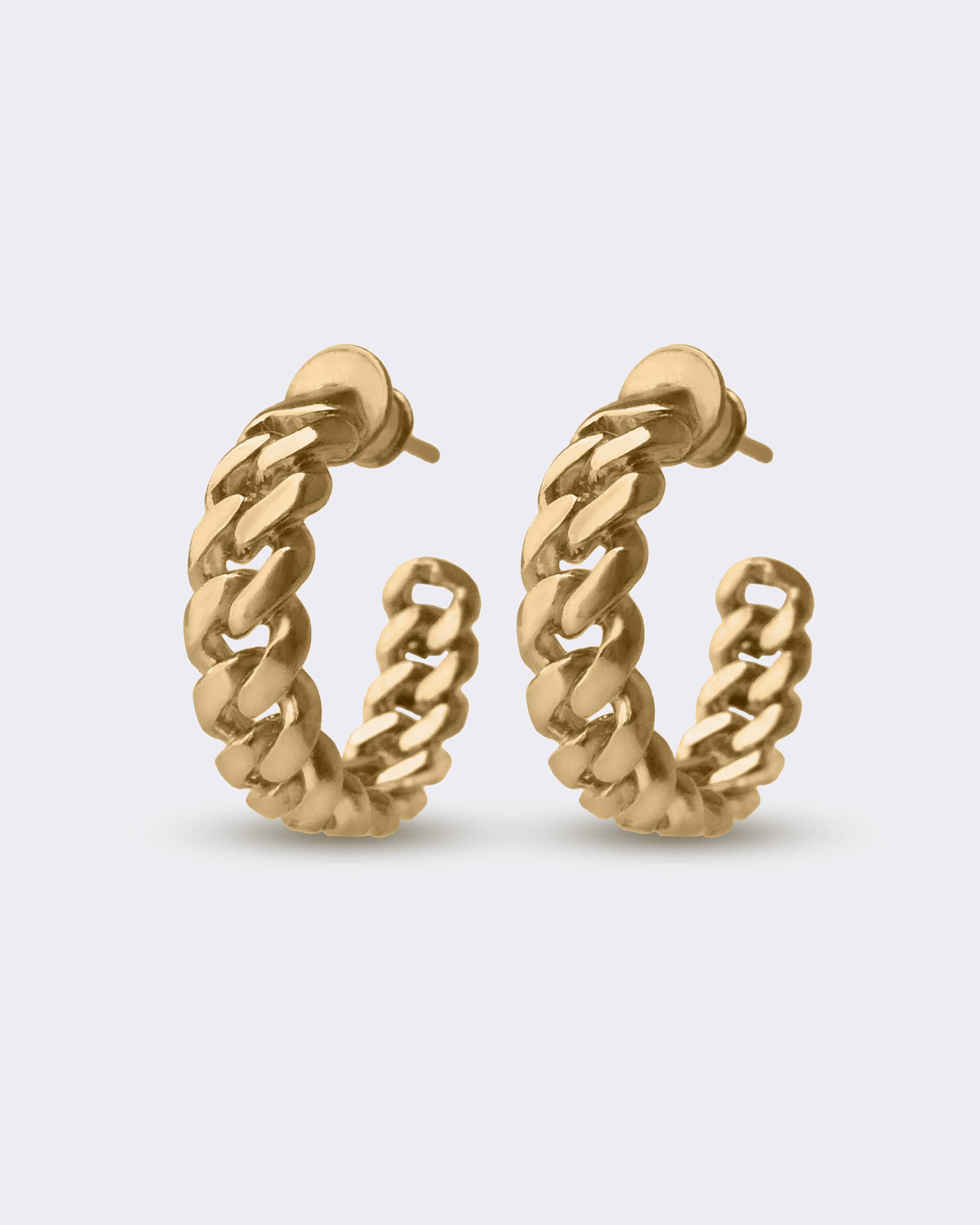 Złote Chains pozłacane kolczyki