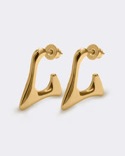 Flow Nowoczesne Kolczyki Pozłacane srebro 925