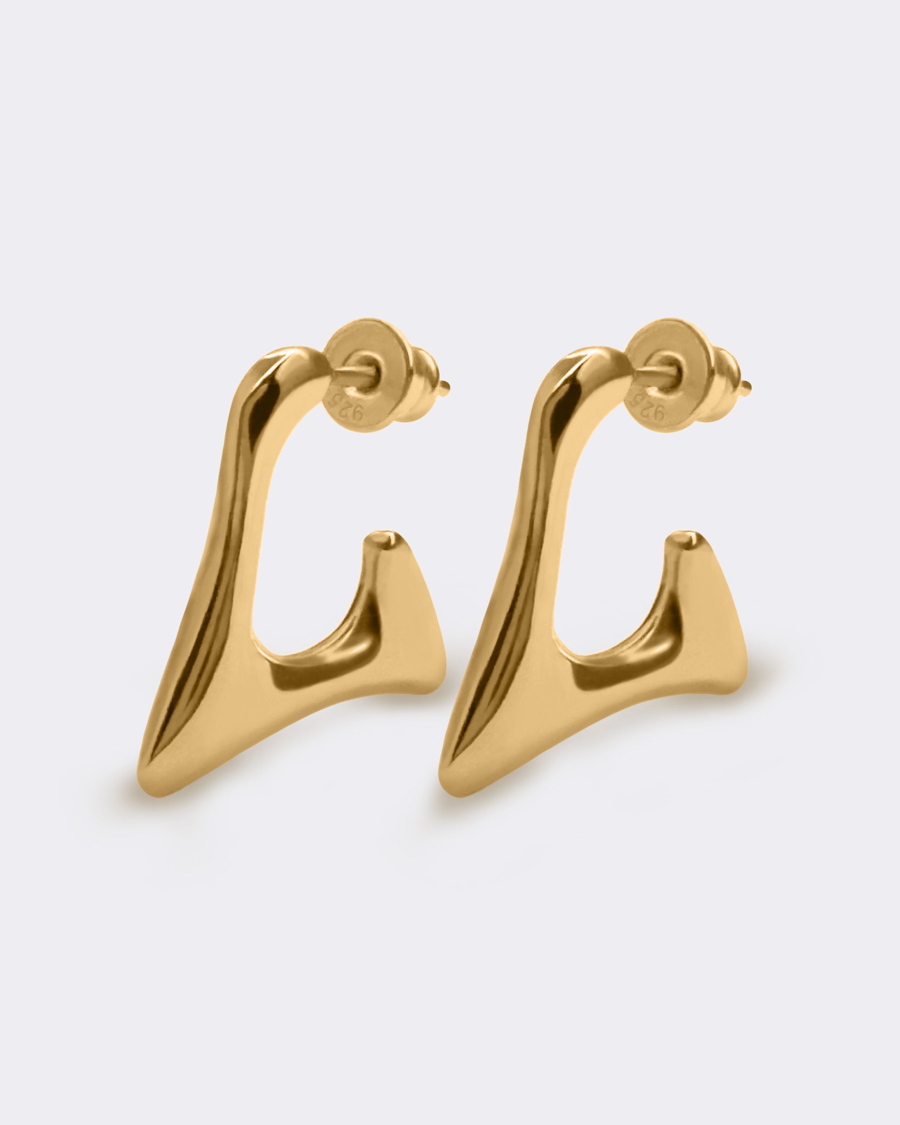 Flow Nowoczesne Kolczyki Pozłacane srebro 925