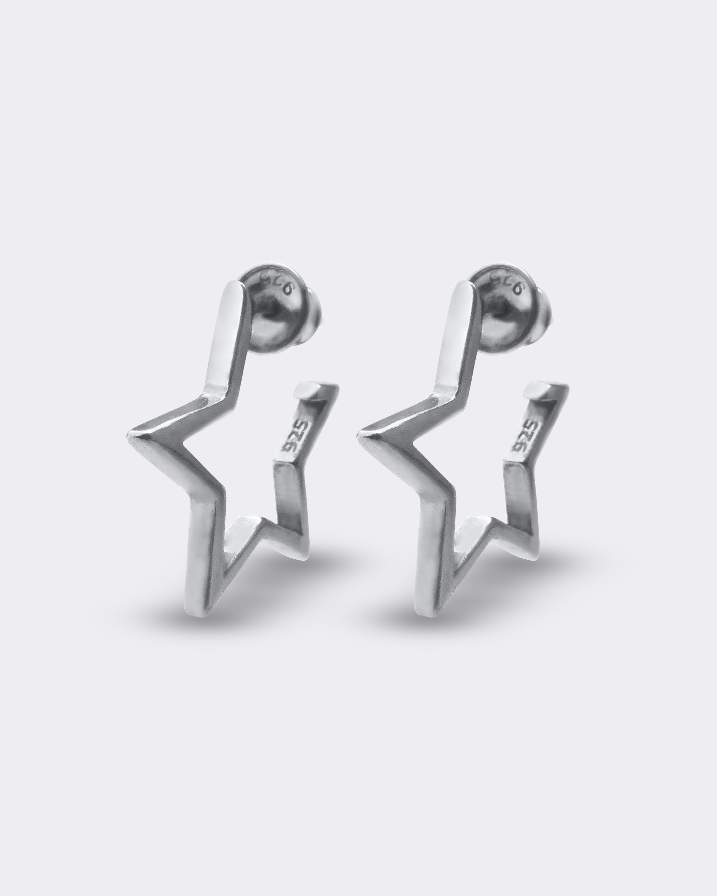 Gwiazdki srebrne kolczyki na sztyft