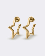 Pozłacane Gwiazdki kolczyki na sztyfcie