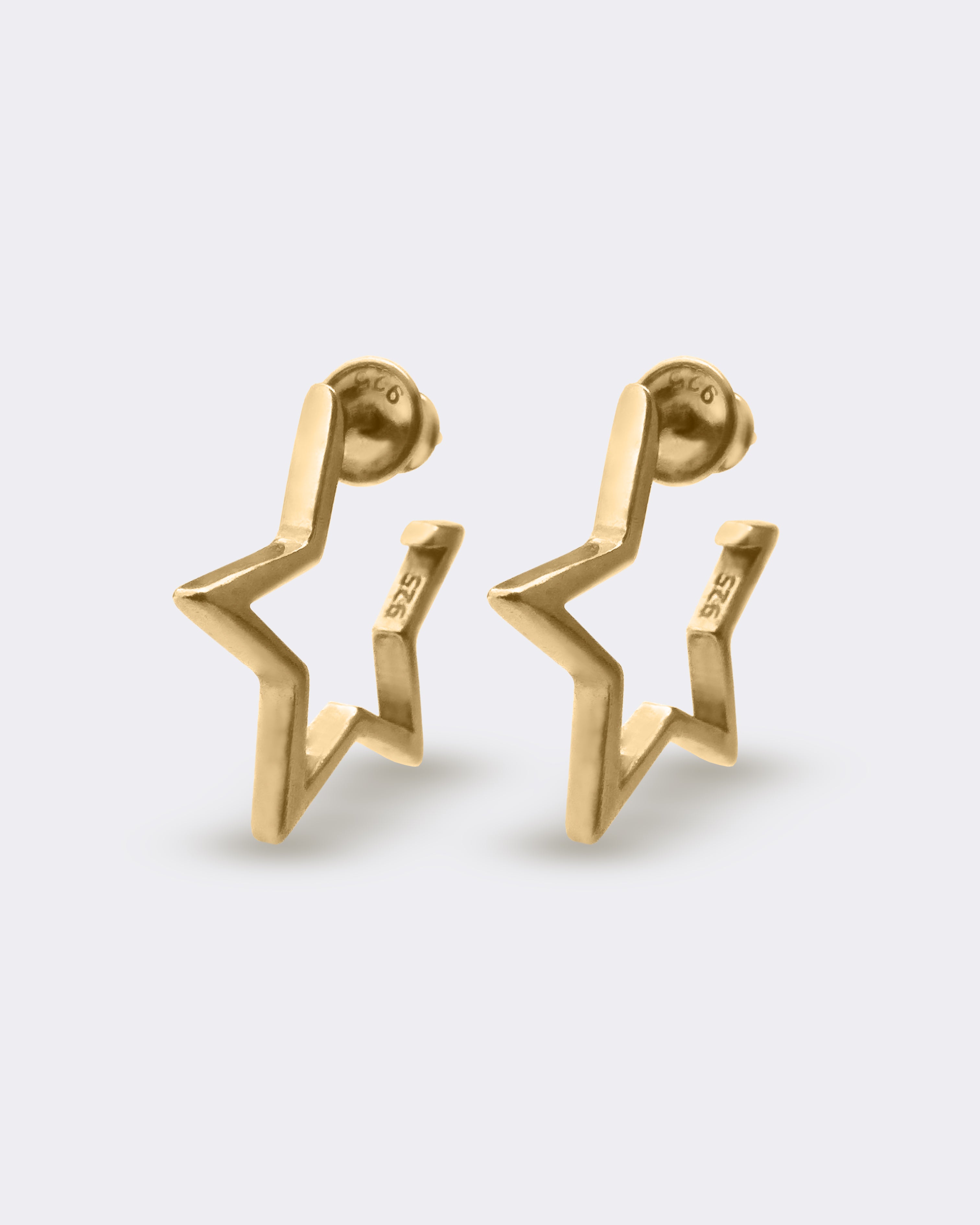 Pozłacane Gwiazdki kolczyki na sztyfcie