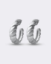 Zakręcone rope srebrne 925 kolczyki na sztyft