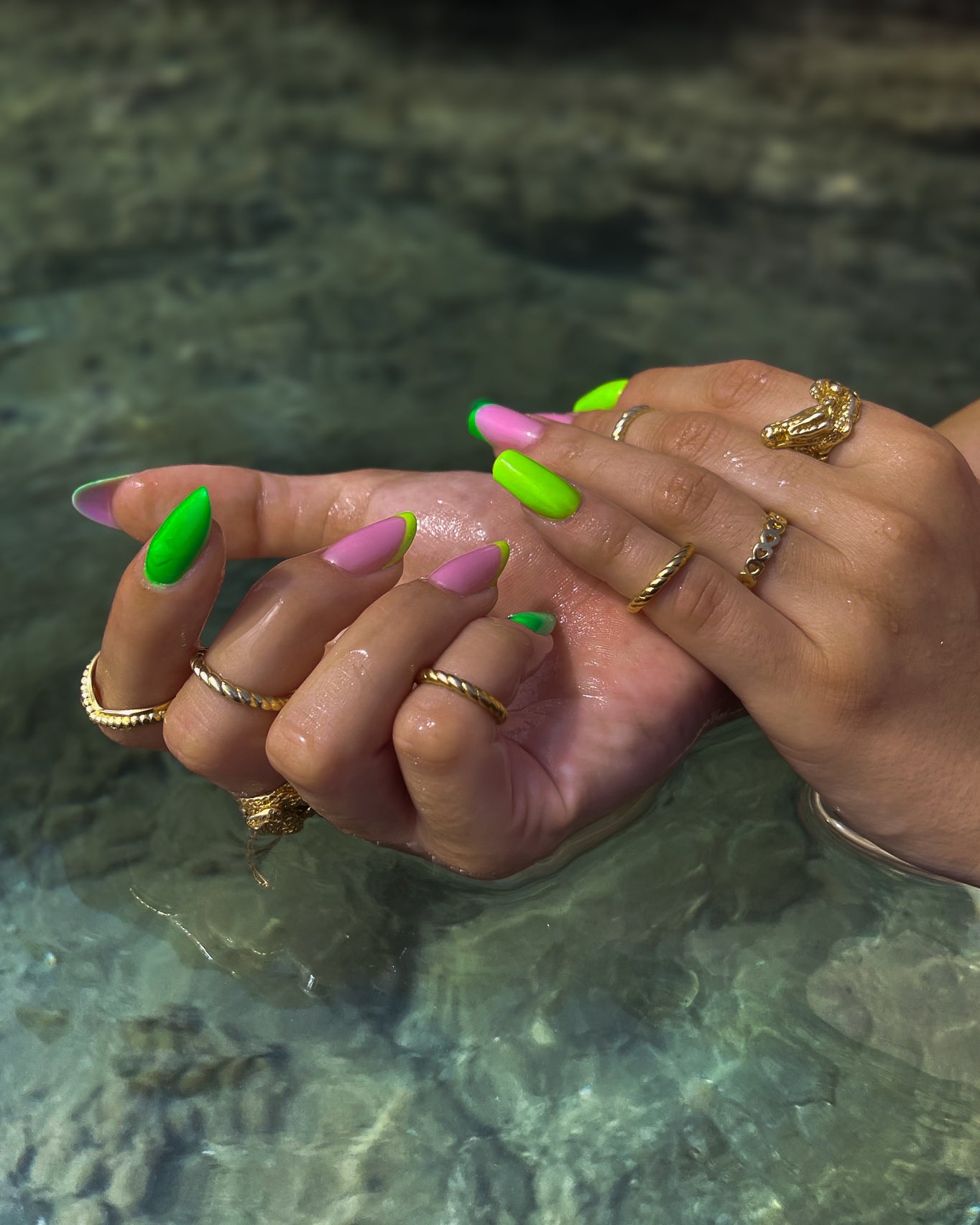 Pierścionek na kłykcie - knuckle ring - pozłacany