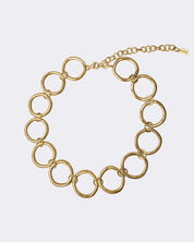 Naszyjnik pozłacany łańcuch koła choker z przedłużką