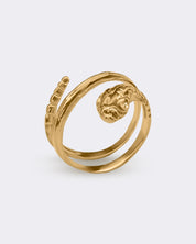 Grzechotnik pozłacany pierścionek wielorozmiarowy