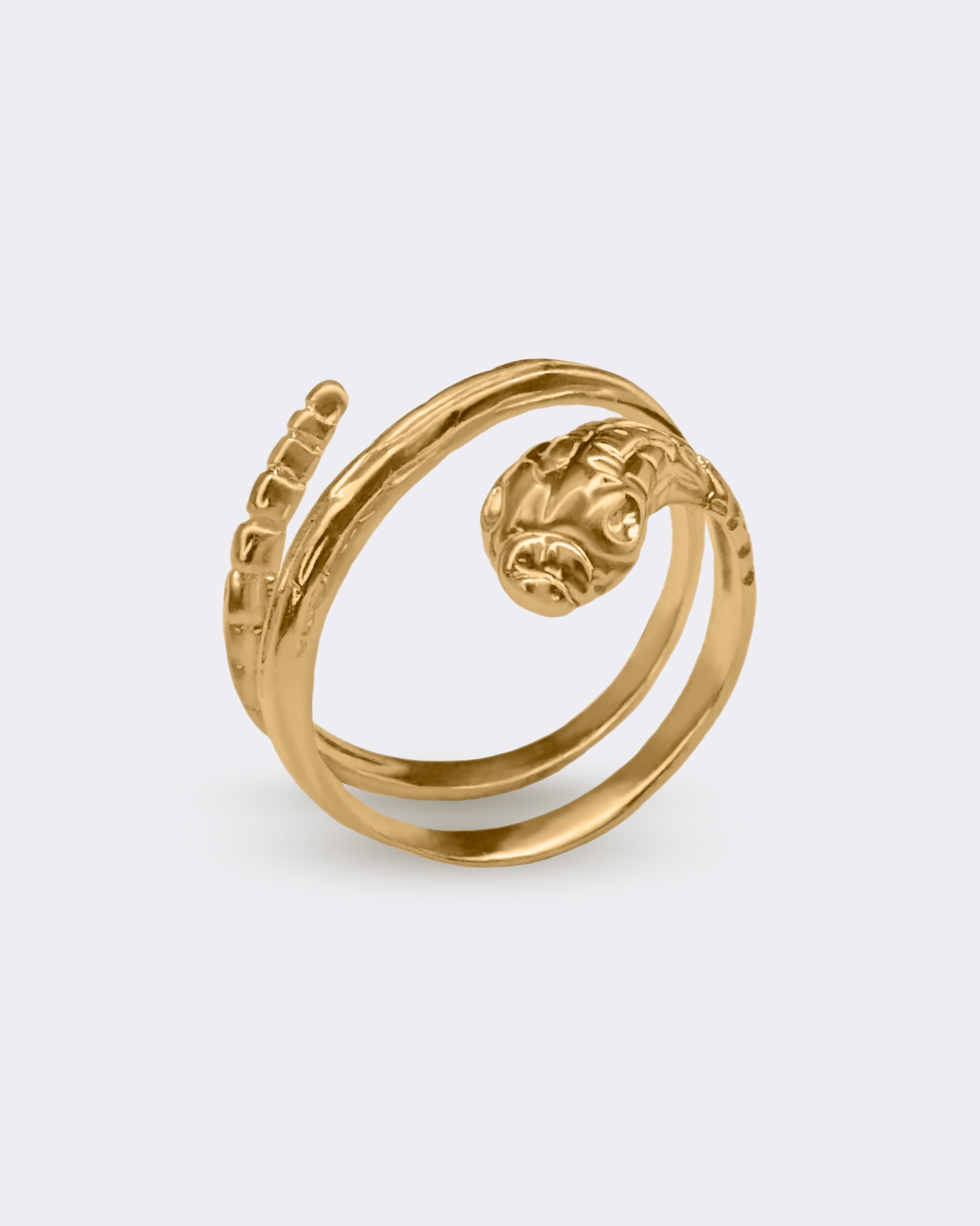 Grzechotnik pozłacany pierścionek wielorozmiarowy