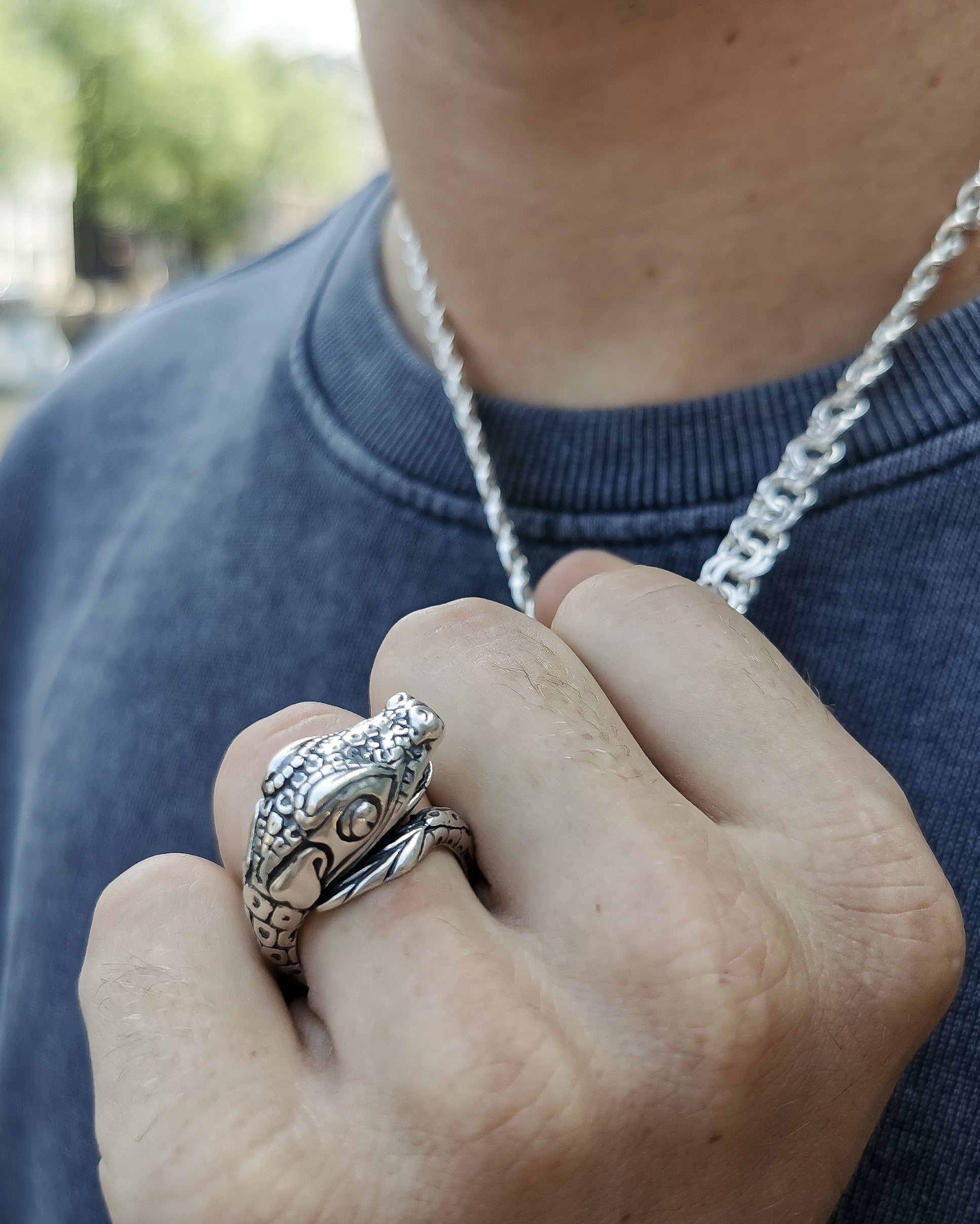 Łańcuch srebrny Garibaldi - 45 cm - 5,4 mm