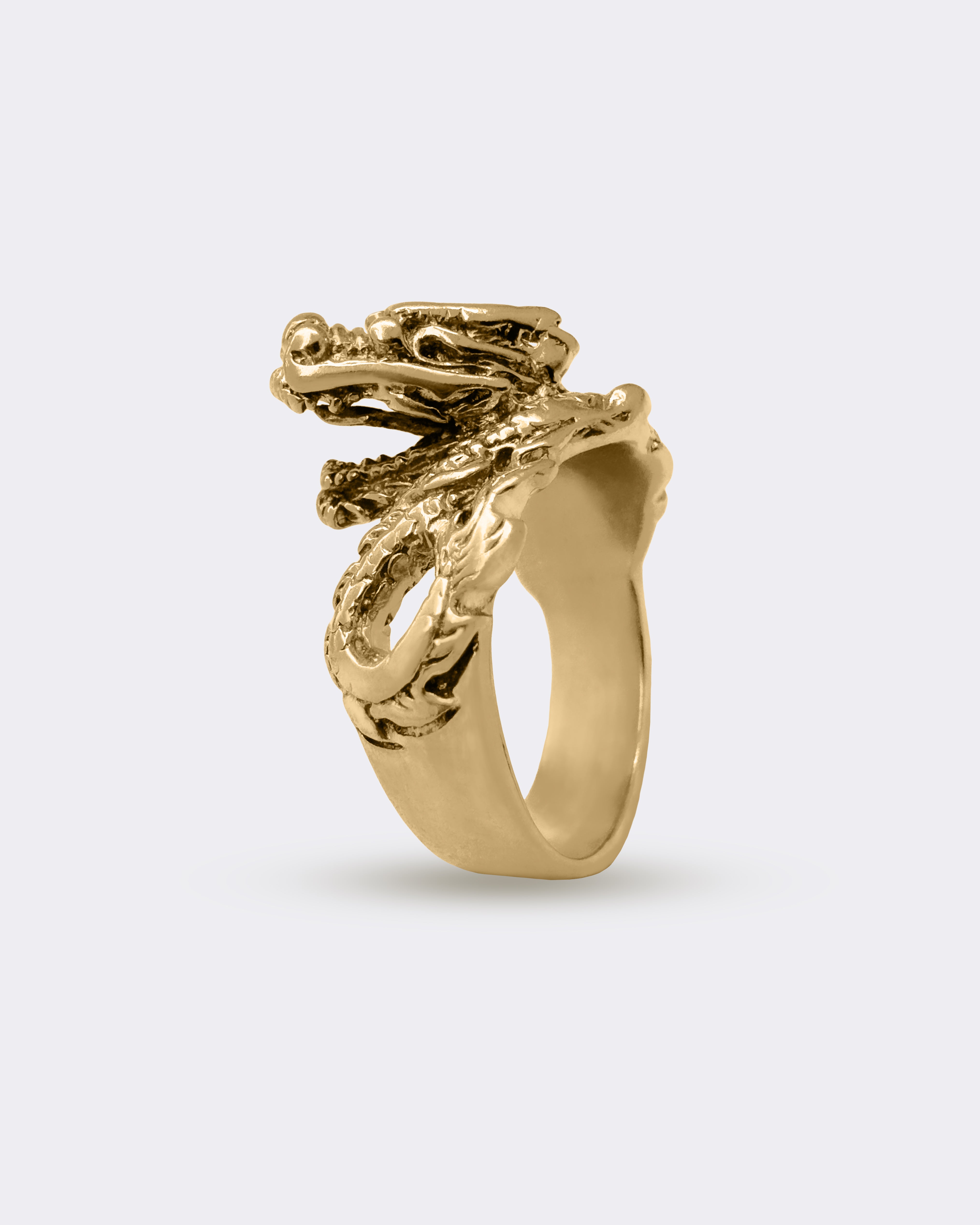 Smok pozłacany pierścionek