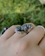 Pantera srebrny pierścionek