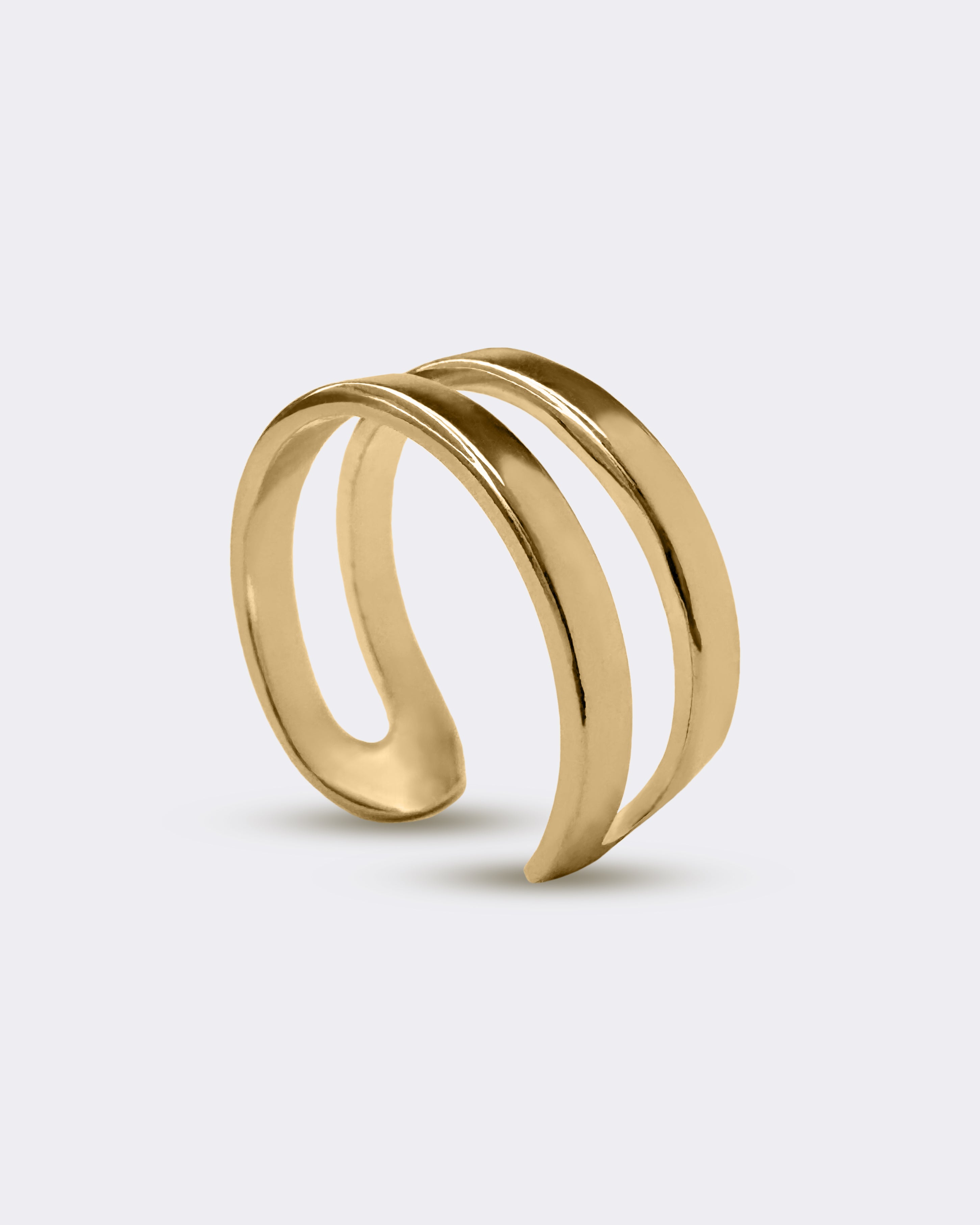 Pozłacana podwójna obrączka pierścionek