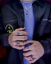 Nagini wąż srebrna oksydowana zawieszka