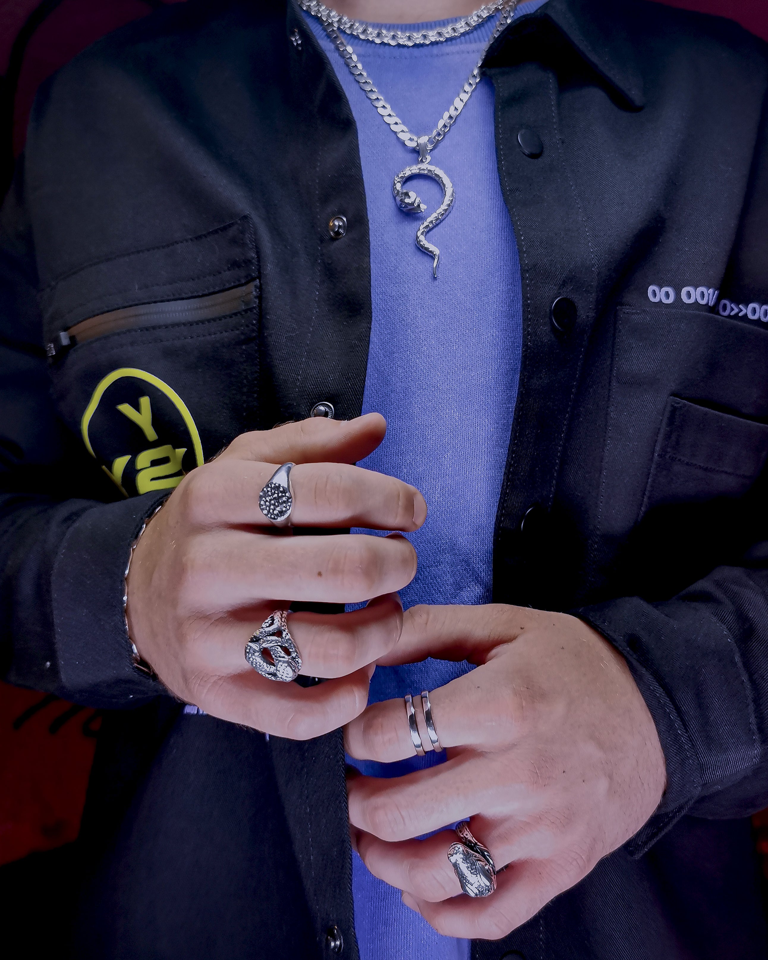 Nagini wąż srebrna oksydowana zawieszka