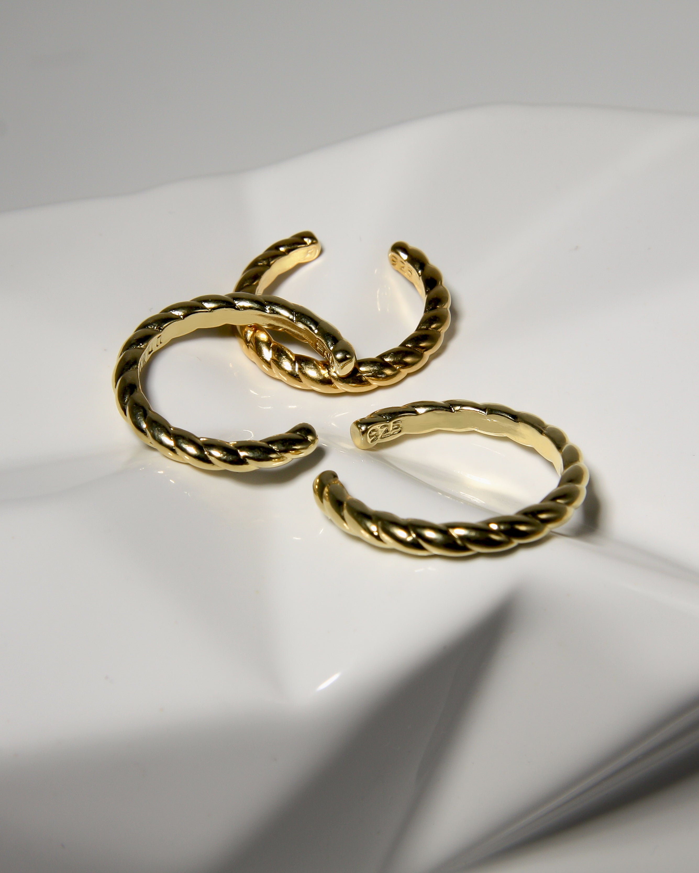 Pierścionek na kłykcie - knuckle ring - pozłacany