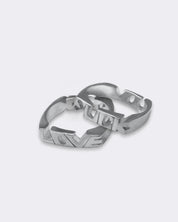 VERSO - Love hate srebrny pierścionek dwustronny