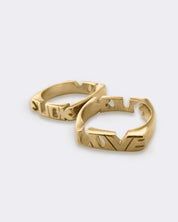 VERSO - Love hate pozłacany pierścionek dwustronny