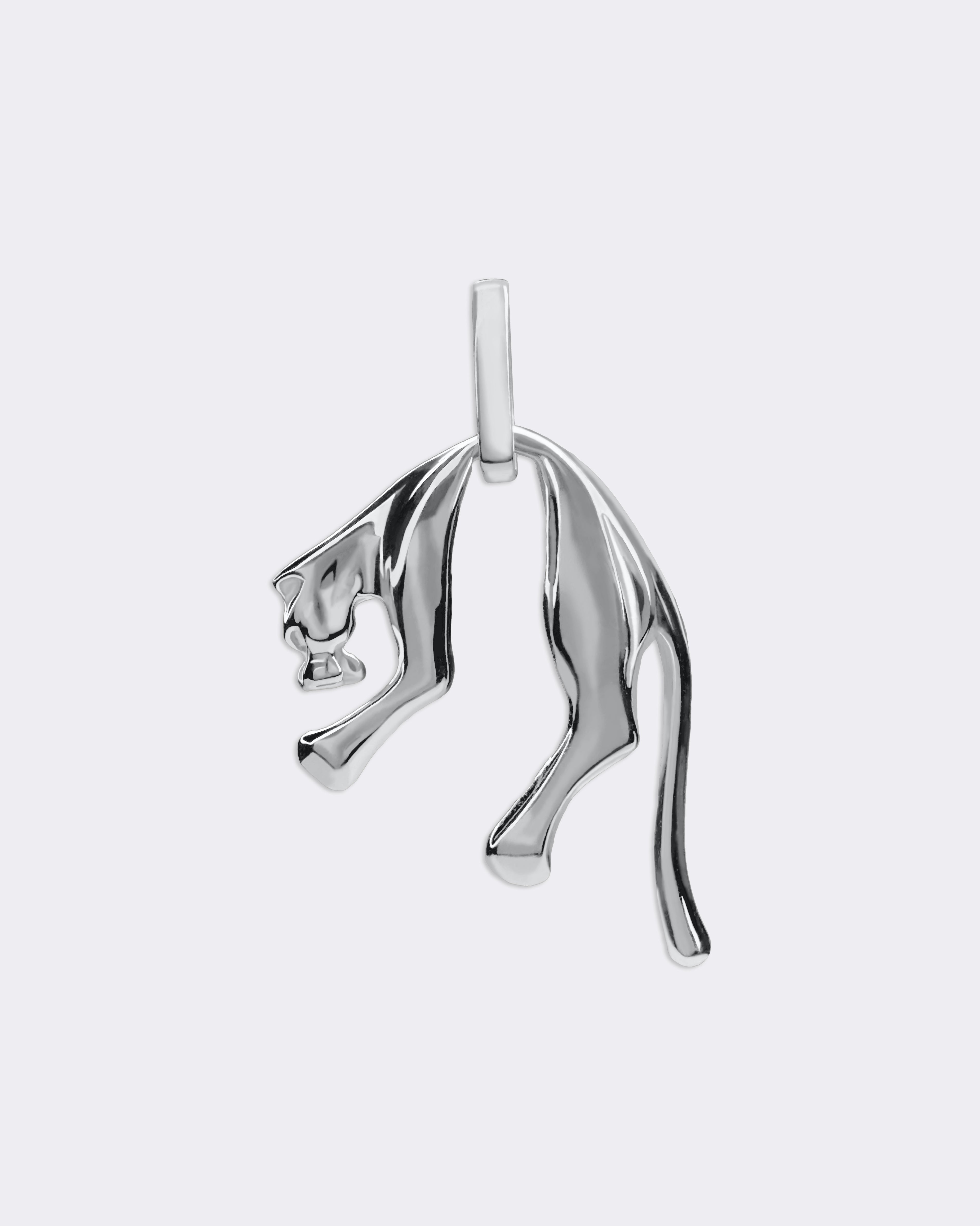 Dziki kot pantera srebrna zawieszka