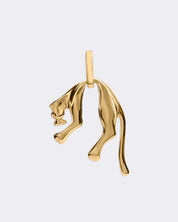 Dziki kot pantera pozłacana zawieszka