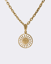 Słońce pozłacana zawieszka okrągła Unisex