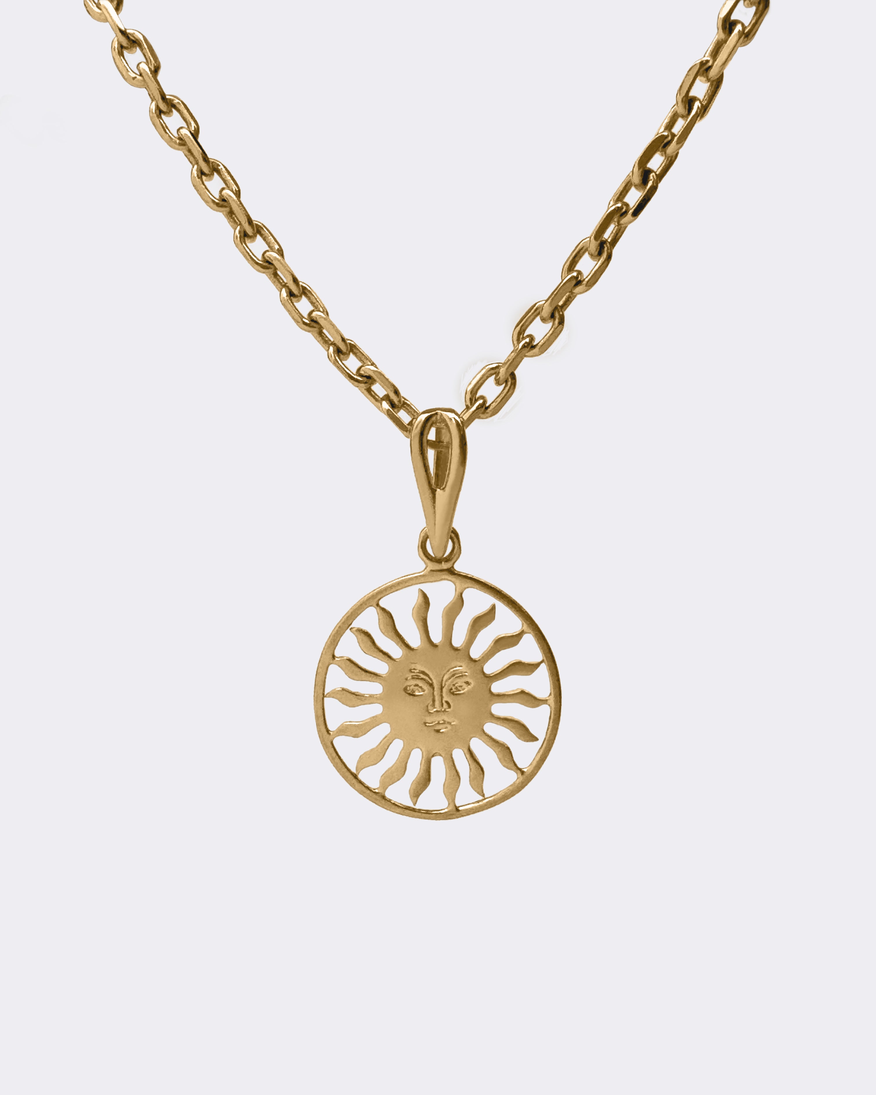 Słońce pozłacana zawieszka okrągła Unisex