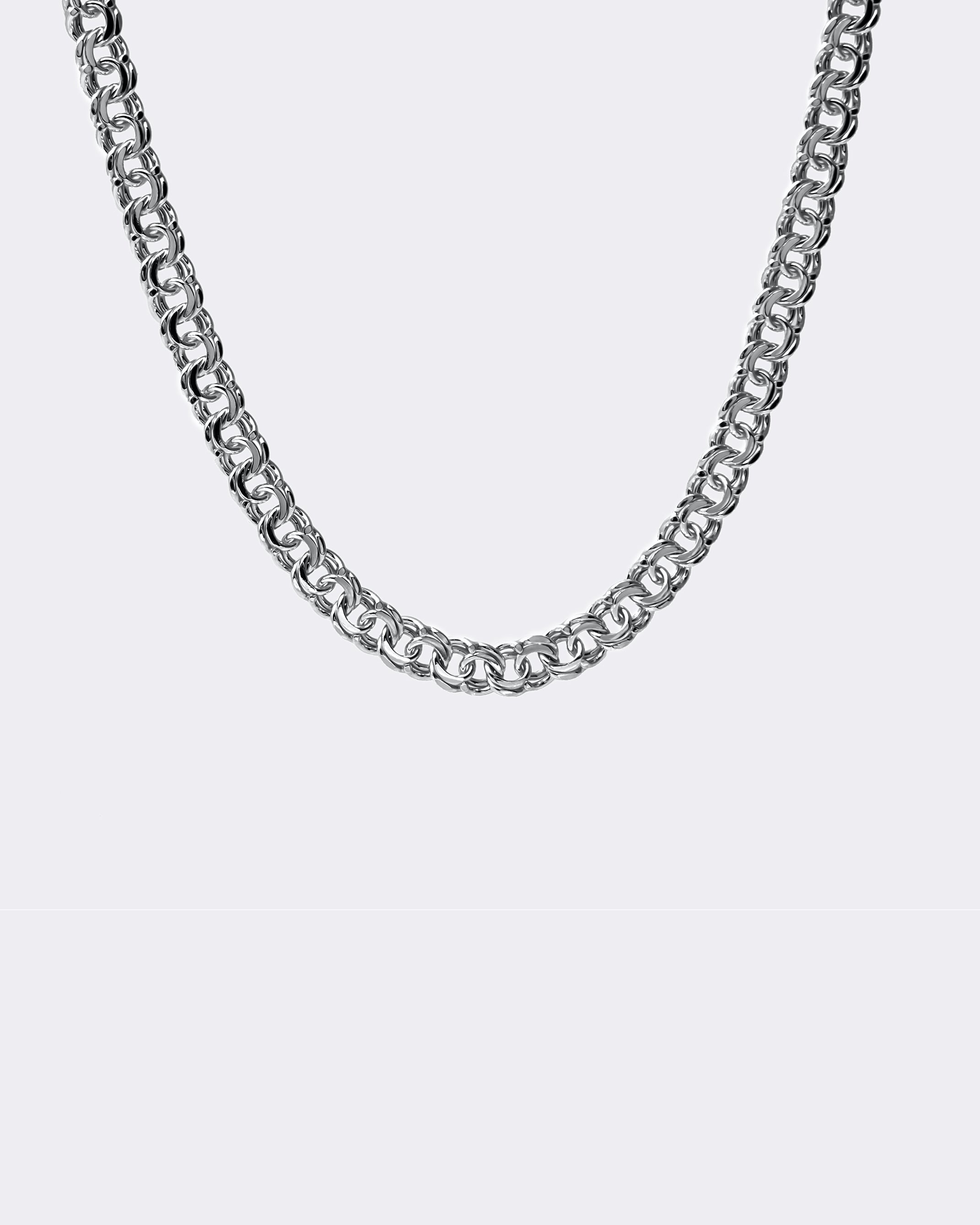 Masywny srebrny łańcuch Garibaldi - 45 cm - 7,6 mm