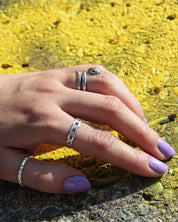 Grzechotnik srebrny oksydowany pierścionek