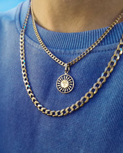 Słońce pozłacana zawieszka Unisex