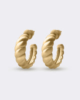 Zakręcone rope pozłacane srebrne 925 kolczyki na sztyft