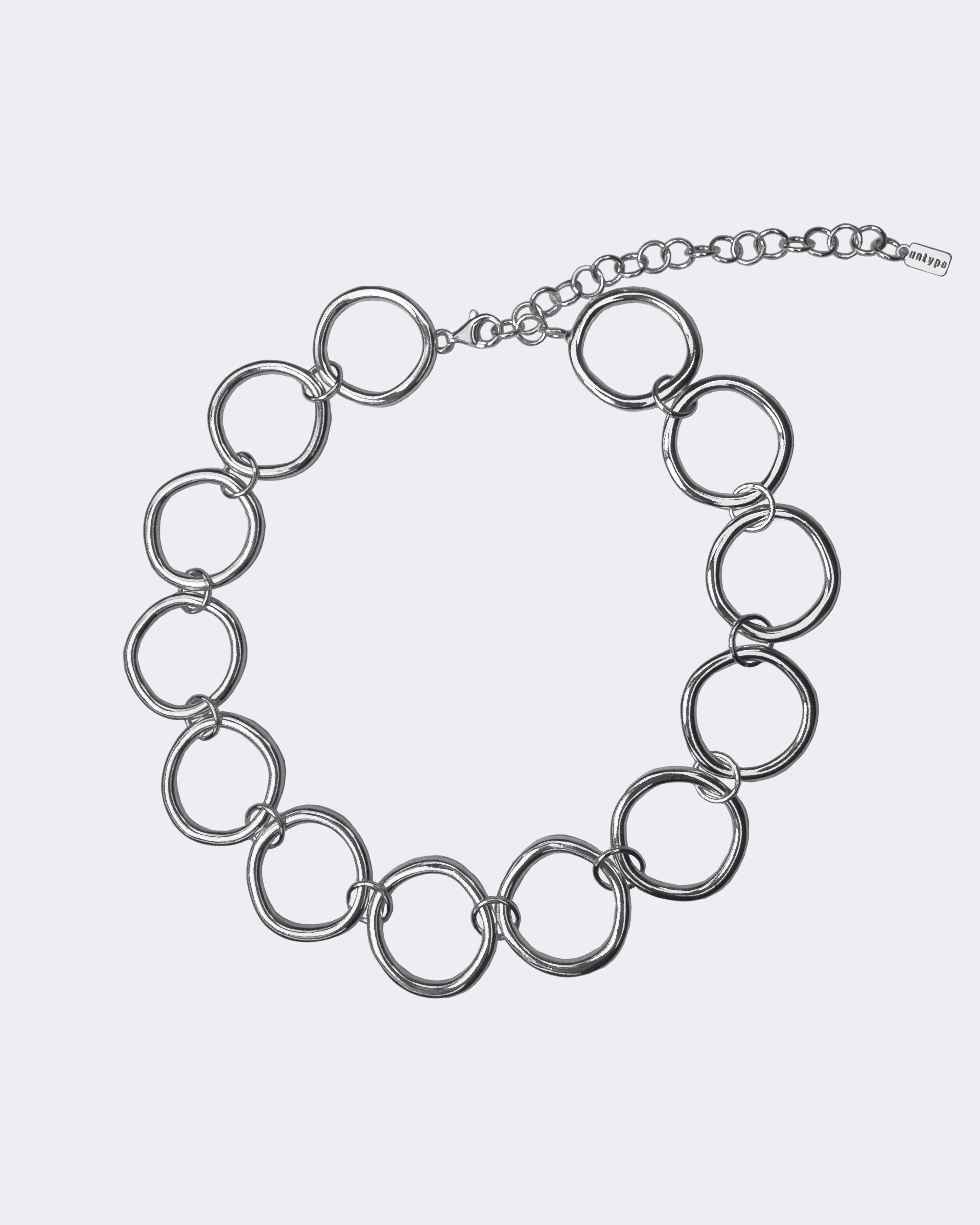 Naszyjnik srebrny łańcuch koła choker z przedłużką