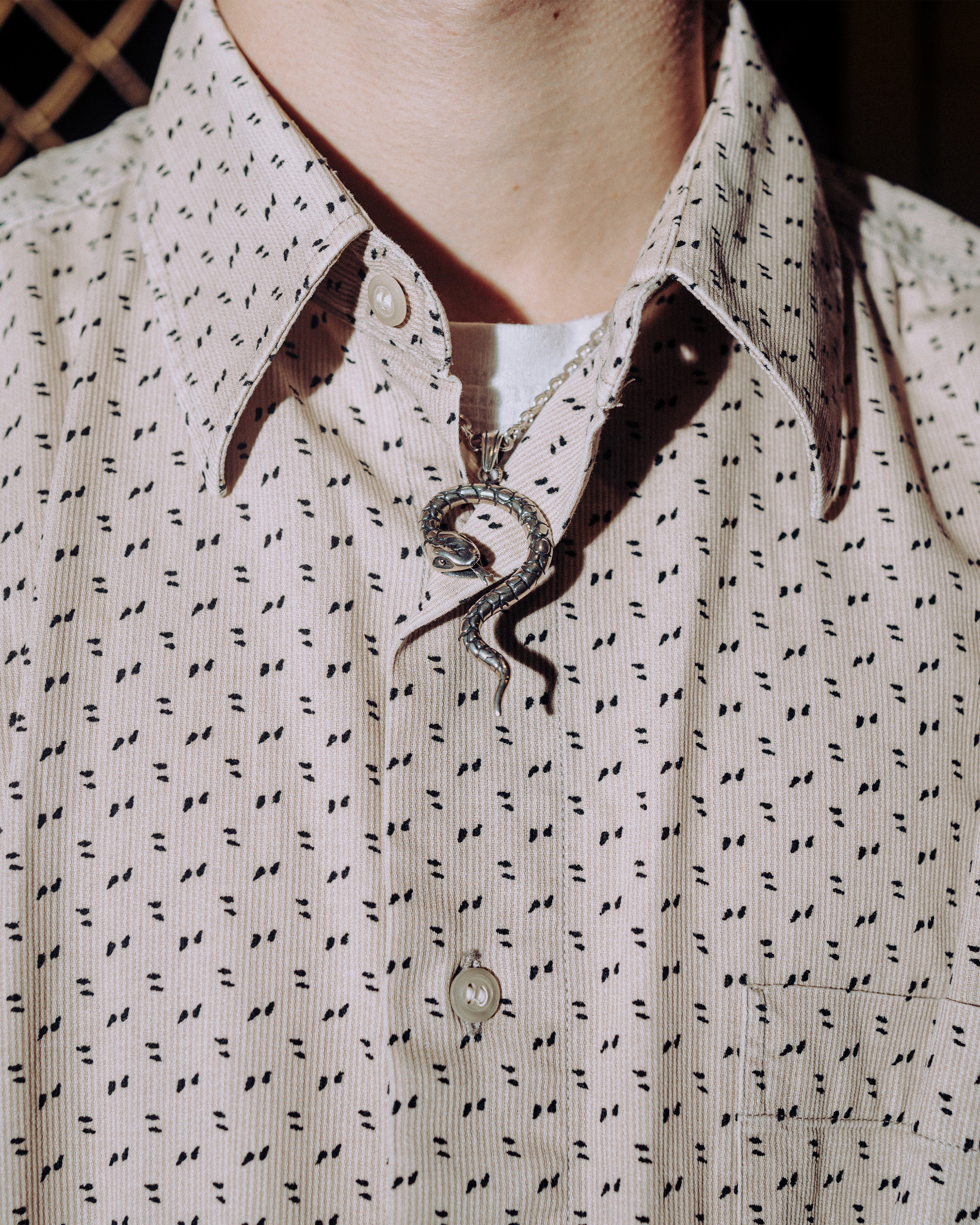 Nagini srebrna oksydowana zawieszka