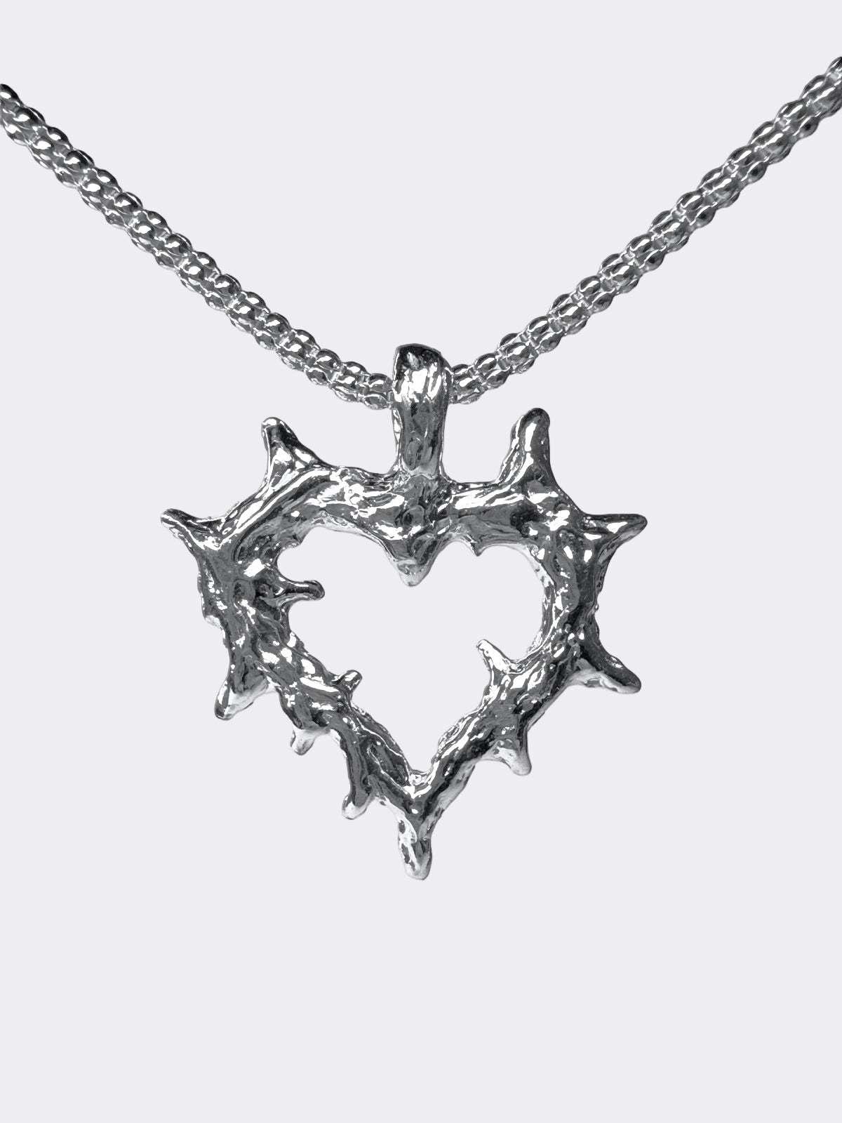 Zawieszka srebrna serce unregular - type/03_pnd - rodowany