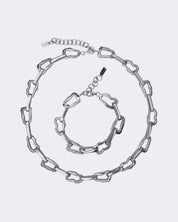 Nietypowy zestaw bransoletka i naszyjnik srebro 925